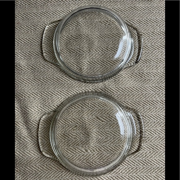 JAJ Crown Pyrex Small Clear Glass Set Of Two Lids 1040-C - Picture 1 of 8